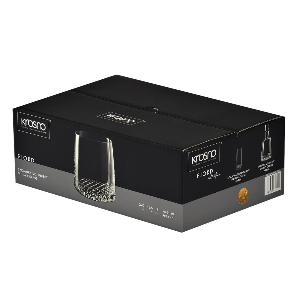 (New)  Krosno Whiskey Glasses Set of 6, FJORD Epicure Collection